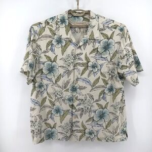 Tommy Bahama Mens XXL Silk Hawaiian Floral Hibiscus Button Down Shirt Original